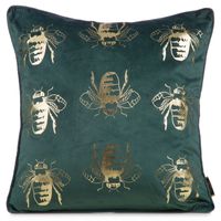 POSZEWKA WELUROWA WZÓR PSZCZOŁY 45X45 CM MIĘTOWA