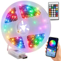 Taśma led rgb zewnętrzna wodoodporna ip65 usb bluetooth aplikacja 10m