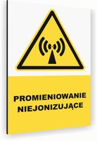 Tabliczka znak informacyjny 30x20 Biała PROMIENIOWANIE NIEJONIZUJĄCE Dibond