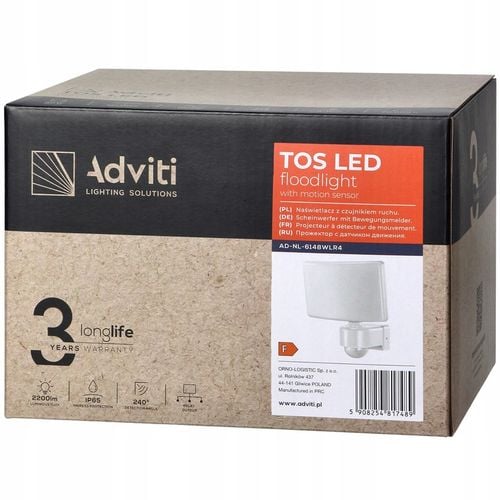 Lampa Zewnętrzna LED 30W Czujnik Ruchu i Zmierzchu Regulacja Halogen na Arena.pl