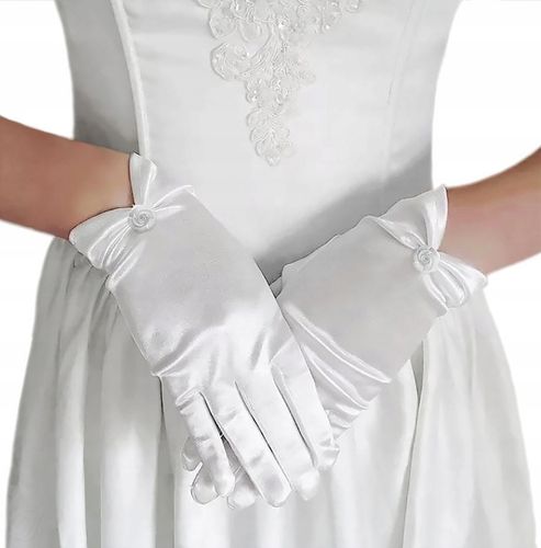 RĘKAWICZKI KOMUNIJNE DEC04 komunię wianek komunii dekoracja komunia białe na Arena.pl