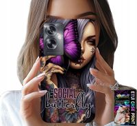 ETUI DO OPPO A79 5G - ANTI SOCIAL BUTTERFLY RÓŻOWY MOTYL + FOLIA