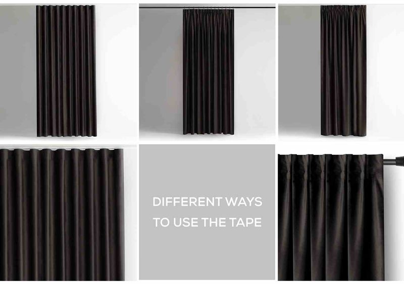 CURT/AH/VELVET/PLEAT/BLACK/140X245/1PC zdjęcie 5