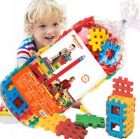 Duże wafle Klocki konstrukcyjne Marioinex wafle 170 szt, dzieci 2+,10 cmx10