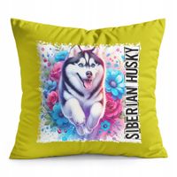 PODUSZKA ŻÓŁTA PREZENT - PIES PSY PIESEK RASA HUSKY SYBERYJSKI