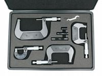 MIKROMETRY 0-100mm ZESTAW 4 SZT. MIKROMETR + BOX