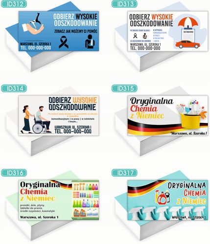 Wizytówki firmowe Foliowane 1000szt dużo różnych wzorów PRALNIA na Arena.pl