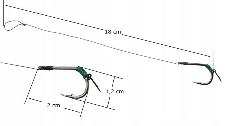 Haczyki Method Feeder na przyponie z igłą # 4 - 6 szt zdjęcie 2