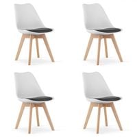 ZESTAW KRZESEŁ LEOBERT ERGONOMICZNY BIAŁO-CZARNY DESIGN