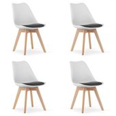 ZESTAW KRZESEŁ LEOBERT ERGONOMICZNY BIAŁO-CZARNY DESIGN