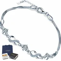 Damska Bransoletka Srebrna Cyrkonie Prezent dla Kobiety Mamy Srebro 925