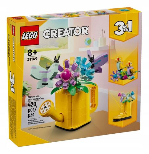 PREZENT LEGO DLA 8+ LATKI Creator 31149 Kwiaty w konewce + TORBA LEGO na Arena.pl
