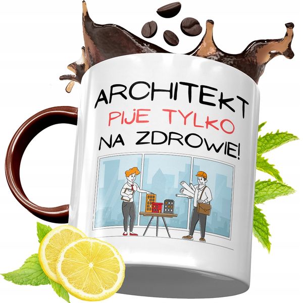 Kubek Bordowy Dla Architekta Na Urodziny Prezent Z Nadrukiem Ze Zdjęciem zdjęcie 1