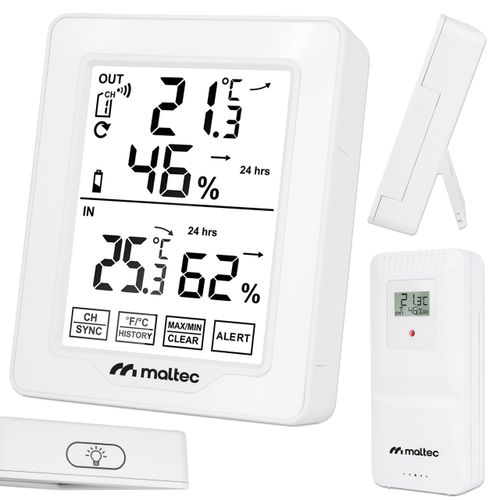 Stacja Pogodowa Bezprzewodowa Termometr Higrometr Czujnik Zewnętrzny Pogody na Arena.pl