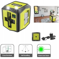 RYOBI LASER KRZYŻOWY ZIELONA WIĄZKA 15M RBCLLG1 2xAA Zaczep + STATYW