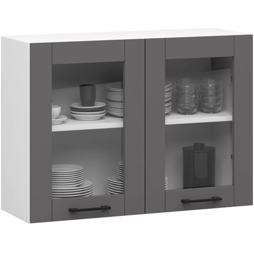 Szafka OLIWIA Witryna W80 H580 BIAŁA / SZARA na Arena.pl