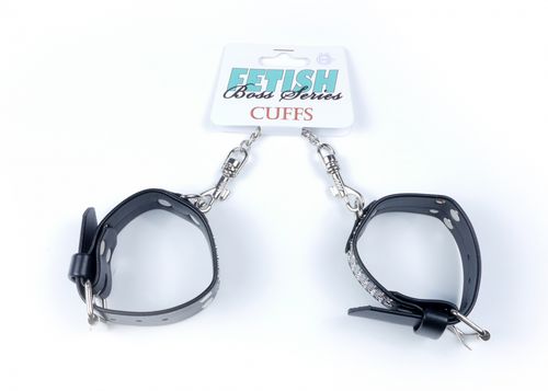 fetish b   series handcuffs with cristals 3 cm silver na Arena.pl