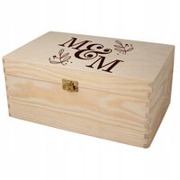 DREWNIANE PUDEŁKO WSPOMNIEŃ z grawerem PREZENT NA ŚLUB WESELE z inicjałami