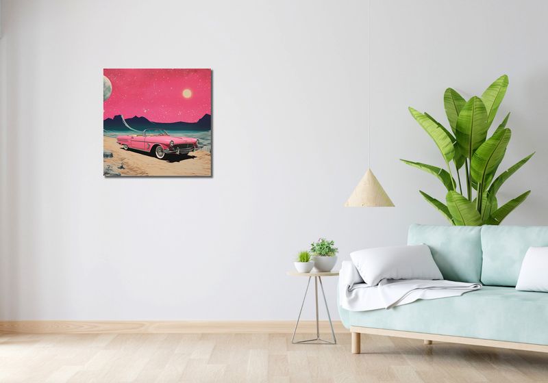 Obraz 60x60cm Kabriolet W Kosmosie zdjęcie 2