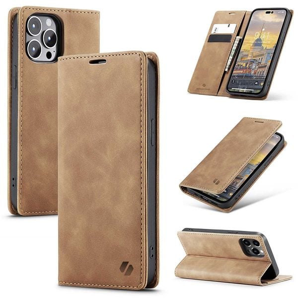 Spacecase Wallet Iphone 14 Pro Light Brown zdjęcie 5