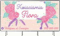 BANER REKLAMOWY 300x150cm oczkowany projekt w cenie KWIACIARNIA KWIATY