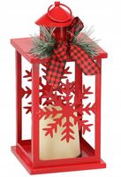 LAMPION ŚWIĄTECZNY 30,5 cm czerwony metalowy Boże Narodzenie AGA