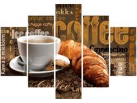 105CM 150CM OBRAZ 5 ELEM APETYCZNA KAWA DRUK