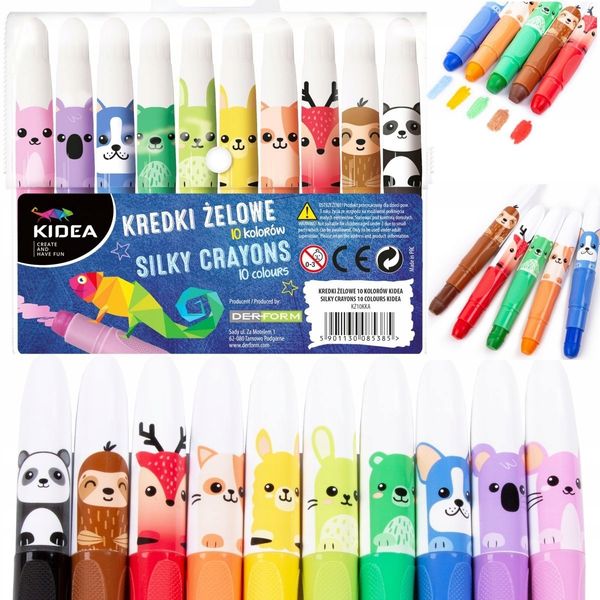 Kredki Żelowe 10Kol Kidea 5385 zdjęcie 4