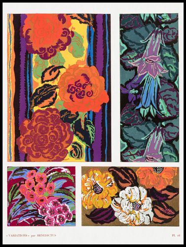 Plakat 75x100cm Kwiaty Art Deco v.16, Bénédictus Vintage do Salonu na Arena.pl