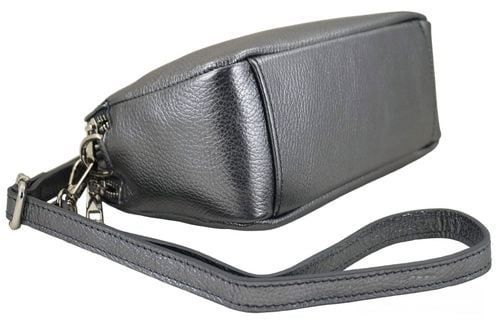 Damska torebka metalizowana - Srebrna ciemna na Arena.pl