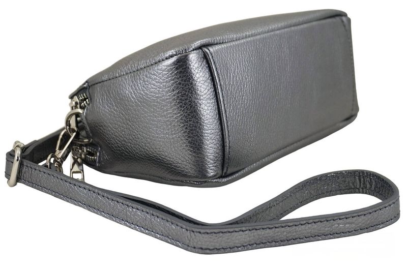 Damska torebka metalizowana - Srebrna ciemna zdjęcie 5