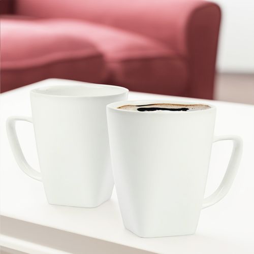 KUBEK PORCELANOWY DO KAWY HERBATY UNIWERSALNY BIAŁY 460ML Z UCHEM na Arena.pl