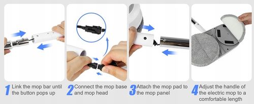 Akumulatorowy mop elektryczny 450ml Zestaw mopów obrotowych Myjka do okien na Arena.pl