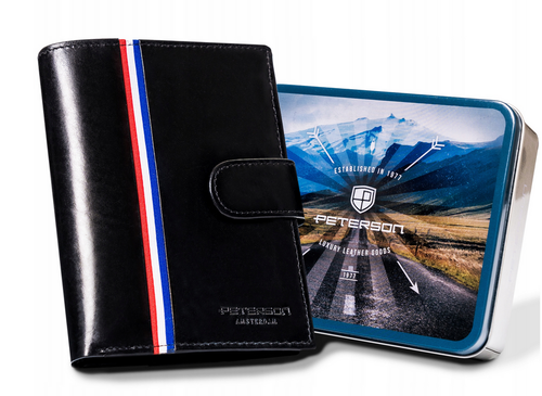 duży portfel męski zapinany na zatrzask - peterson na Arena.pl