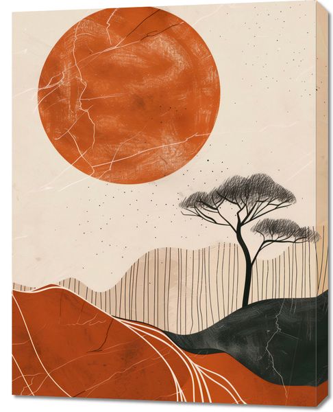 Obraz 70x90cm Afrykański Zachód Słońca zdjęcie 1
