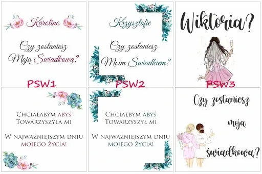 Pudełko eko zaproszenie dla świadka świadkowej nadruk uv wzory ślub wesele zdjęcie 4