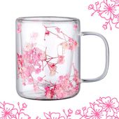 szklanka termiczna z kwiatami w środku, róż - 200 ml 1szt szk133