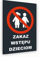 Tabliczka znak informacyjny 20x15 Antracyt ZAKAZ WSTĘPU DZIECIOM Dibond