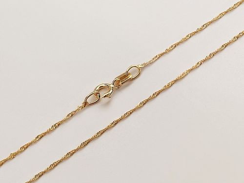 Złoty łańcuszek 585 singapur klasyczny błyszczący wzór na prezent 50cm 14kt na Arena.pl