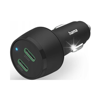 Ładowarka samochodowa HAMA GaN PD/QC 45W 2xUSB-C Czarny 201632