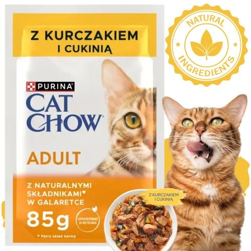 karma mokra dla kota purina cat chow adult kurczak z cukinią naturalna 85 g na Arena.pl