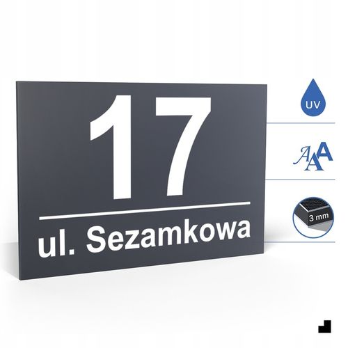 NUMER DOMU numer na dom TABLICZKA ADRESOWA Z NUMEREM DOMU antracyt + KOŁKI na Arena.pl