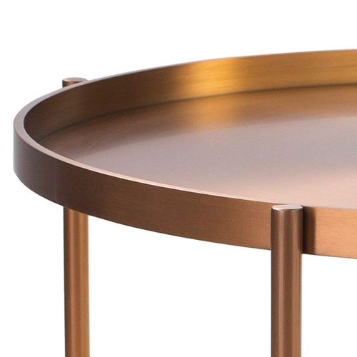 Okrągły stolik kawowy Moon DP-F80 copper Moos do salony miedziany na Arena.pl