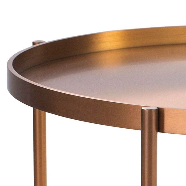 Okrągły stolik kawowy Moon DP-F80 copper Moos do salony miedziany zdjęcie 3