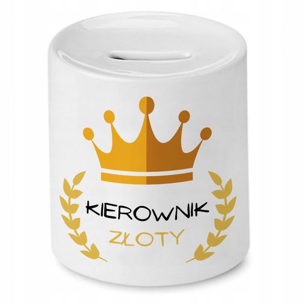 Skarbonka Dla Kierownika Kierownik Złoty Prezent Z Nadrukiem Ze Zdjęciem Z zdjęcie 1