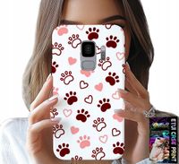 ETUI DO SAMSUNG GALAXY S9 - PSIE ŁAPKI NA BIAŁYM TLE, PIES, KOT, MIŚ
