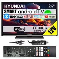 Telewizor SMART Android TV WiFi BT HYUNDAI 24'' HD LAN PC Ci APLIKACJE 12V