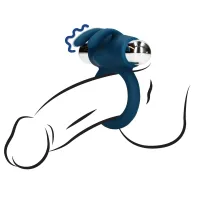 loveline baltic blue - wibrujący pierścień silikonowy, elastyczny