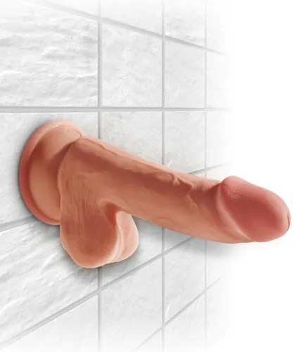 king cock plus triple density model z przyssawką 17 cm ciemny brąz na Arena.pl