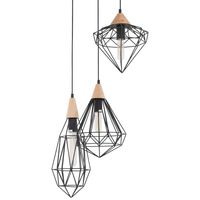 LAMPA wisząca MAELLE MDM-2591/3 BK Italux metalowa OPRAWA druciana hygge ZWIS kaskada geometryczna czarna
